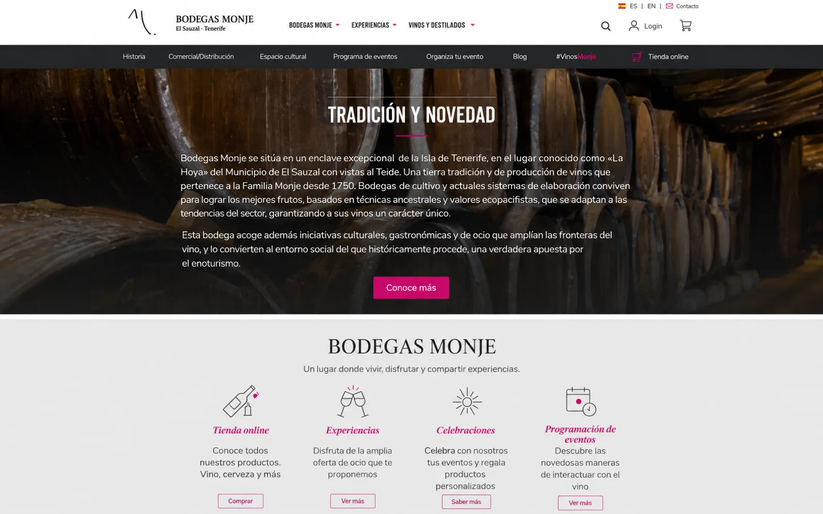 Bodegas Monje website screenshot